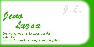 jeno luzsa business card